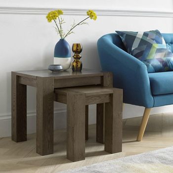 Turin Dark Oak Nest of Lamp Tables