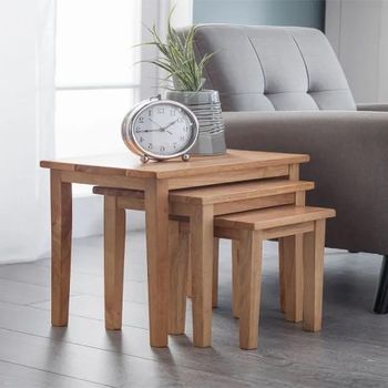 Cleo Oak Nest of Tables - Set of 3