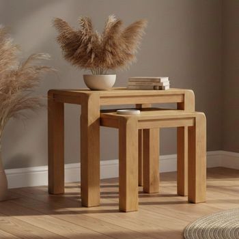 Curve Oak Nest of Tables - Set of 2