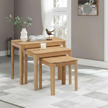Dunmore Oak Nest of Tables - Set of 3