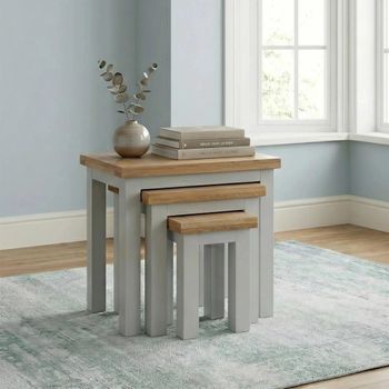 Lundy Grey Painted Nest of Tables - Set of 3