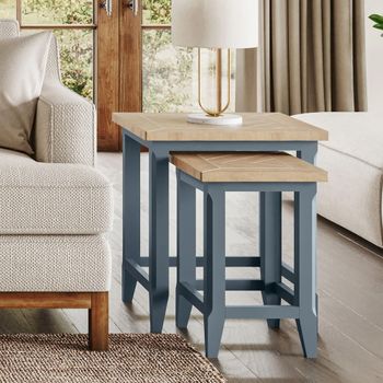 Signature Blue Nest of Tables - Set of 2