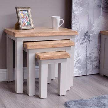 Diamond Painted Nest of Tables - Set of 3