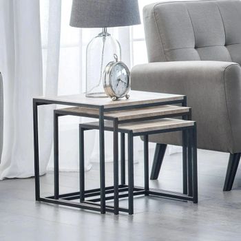 Tribeca Light Oak Nest of Tables - Set of 3