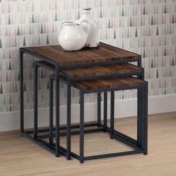 Tribeca Walnut Nest of Tables - Set of 3