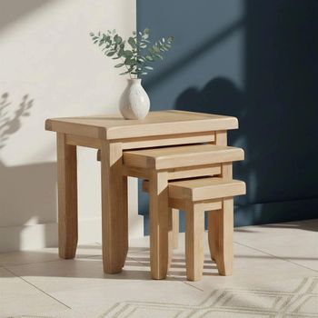 Wilmont Oak Nest of Tables - Set of 3