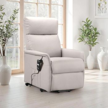Helena Pebble Faux Leather Recline Grey Chair