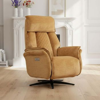 Evoque Amber Fabric Swivel Electric Recliner Armchair