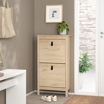 Barcelona Jackson Hickory Oak 2 Door Shoe Cabinet