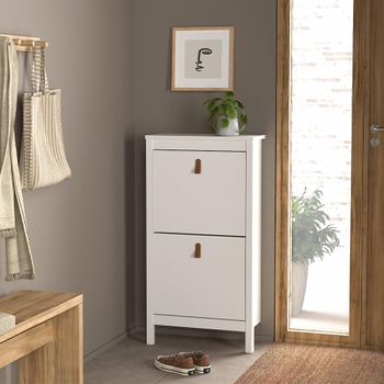 Barcelona White 2 Door Shoe Cabinet