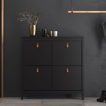 Barcelona Black 4 Drawer Shoe Cabinet