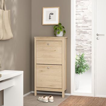 Madrid Jackson Hickory Oak 2 Door Shoe Cabinet
