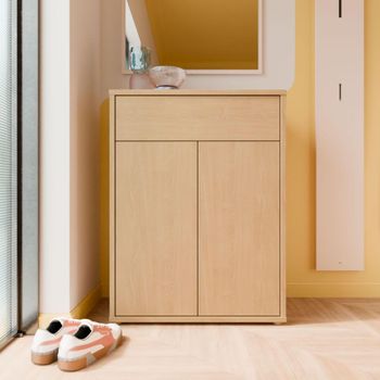 Alice Springs Elegancia Oak 2 Door 1 Drawer Compact Shoe Cabinet