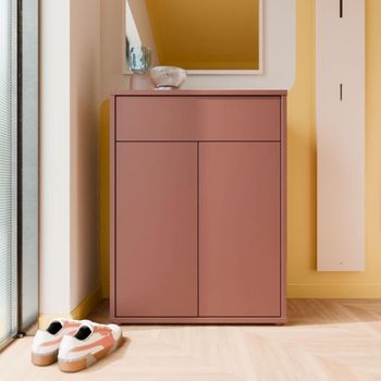 Alice Springs Terracotta 2 Door 1 Drawer Compact Shoe Cabinet