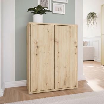 Alice Springs Artisan Oak 2 Door Shoe Cabinet