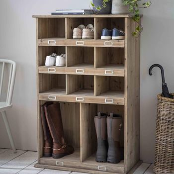 Chedworth Welly Locker Tall Natural Wood Shoe Rac