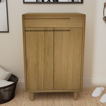 Scandic Oak 2 Door Shoe Cabinet