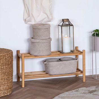 Manaus Natural Bamboo Shoe Rack