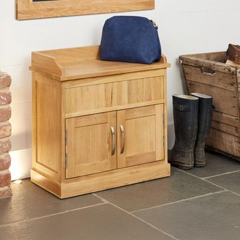 Mobel Oak Shoe 2 Door Bench