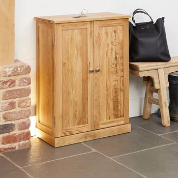 Mobel Oak 2 Door Shoe Cupboard