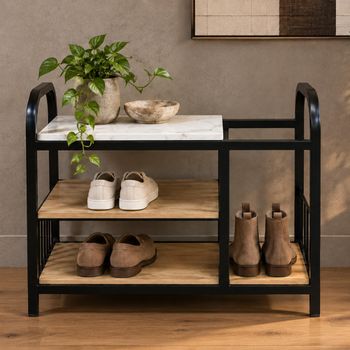 Black Metal Small Shoe Rack