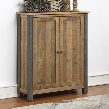 Urban Elegance Reclaimed Wood 2 Door Large Shoe Storage Cupboard