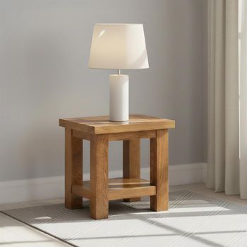 Original Rustic Oak Lamp Table