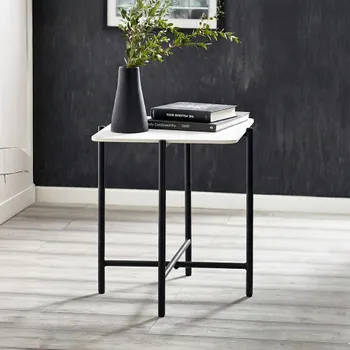 Siena White Ceramic Square Lamp Table