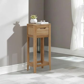 Dunmore Oak Telephone Stand 1 Drawer Square End Table