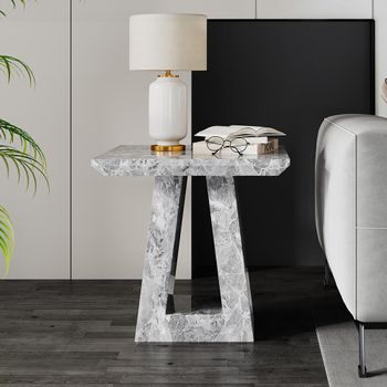 Milan Grey Marble Square Side Table