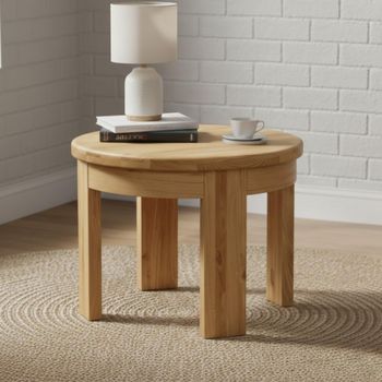 Sorento Curved Oak Lamp Table