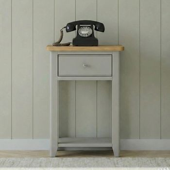 Arden Grey Painted Oak 1 Drawer Telephone Table