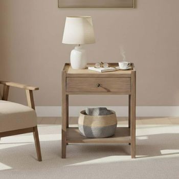 Chesterton 1 Drawer Side Table with Drawer Natural Rattan
