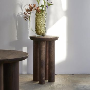Helin Mango Wood Round Side Table