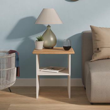 Victoria Grey and Riviera Oak Lamp Table