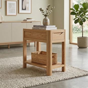 Stockholm Oak Compact 1 Drawer Side Table