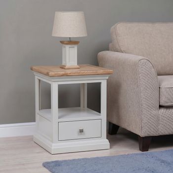 Cotswold Oak and Painted 1 Drawer Lamp Table