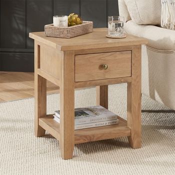 Appleby Petite Oak 1 Drawer Lamp Table