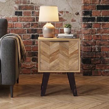 Agra 1 Door Parquet Side Table