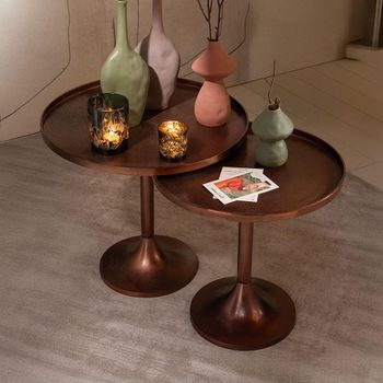 Bronze Aluminium Accent 2 Tier Round Table
