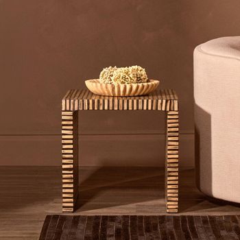 Bambusa Bamboo Inlay Square Side Table