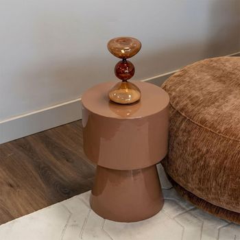 Liza Mocha Mousse Polyresin Round End Table
