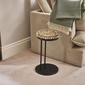 Driftwood Glass Top 50cm Table Sofa