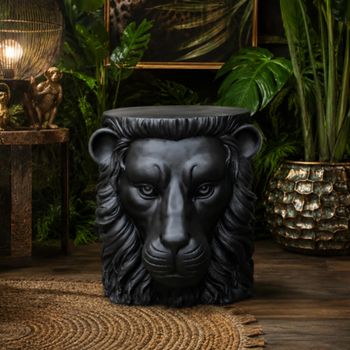 Black Lion Resin Side Table