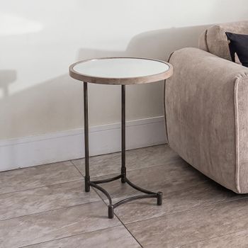 Supper Mango Wood Metal Round Table