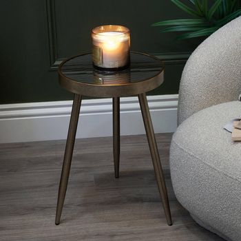 Sierra Sleek Distressed Round Side Table