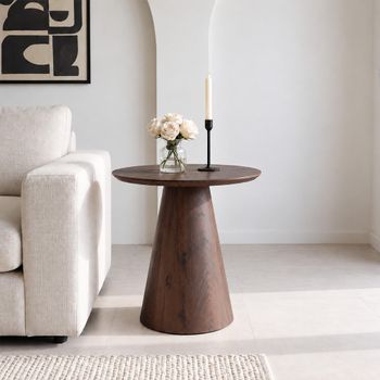 Palma Walnut Round End Table