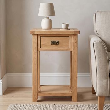 Melbourne Natural Oak 1 Drawer Side Table