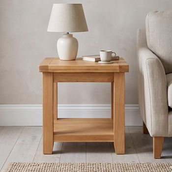 Melbourne Natural Oak Square Lamp Table