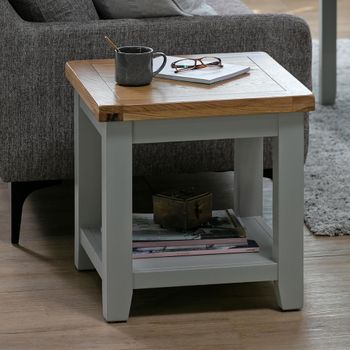 Melbourne French Grey Painted Square Lamp Table
